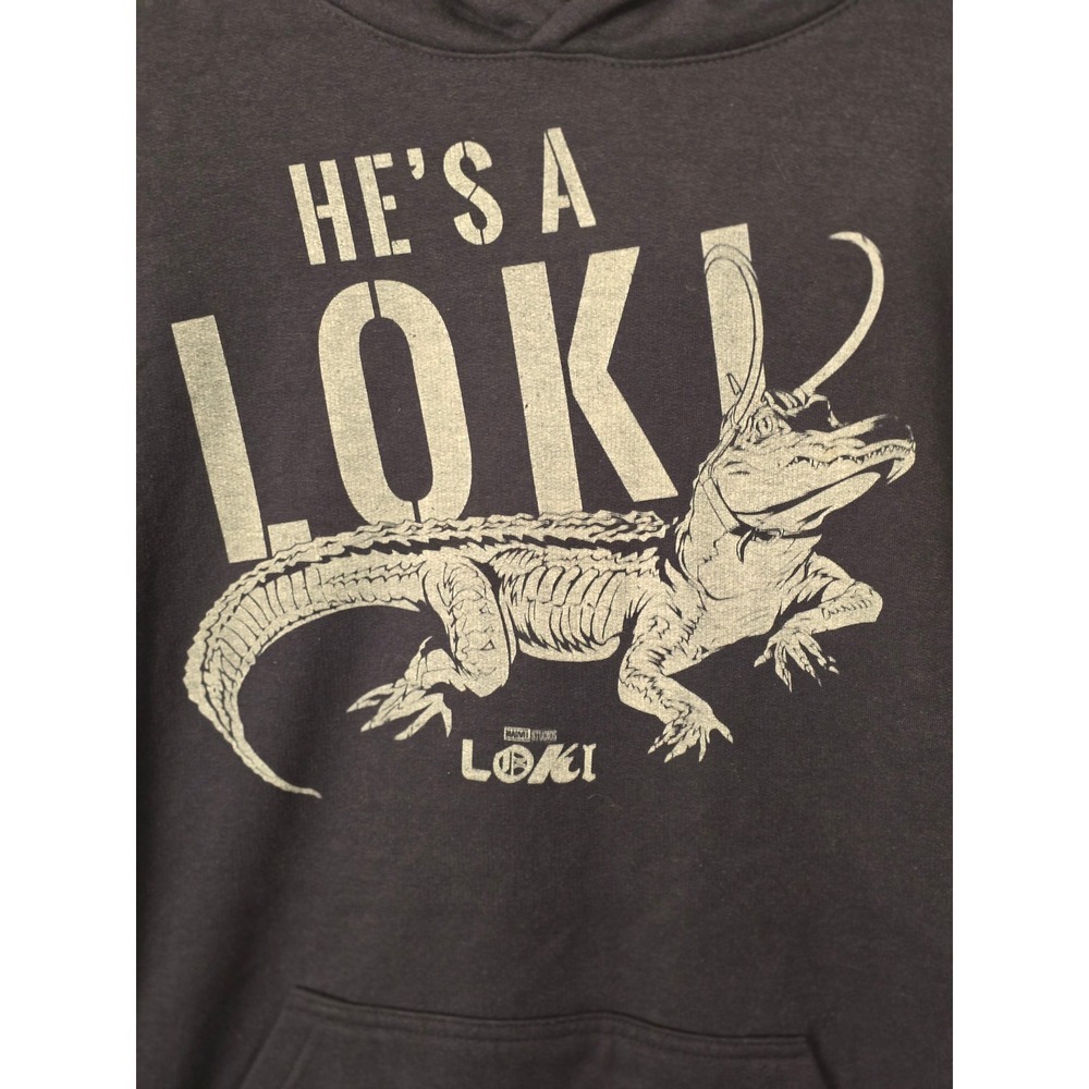Marvel Loki Alligator He's A Loki Pullover Hoodie Navy Blue - Picture 2 of 4